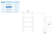 Лестница без поручней 3 ступени Flexinox ESC PT AISI-316