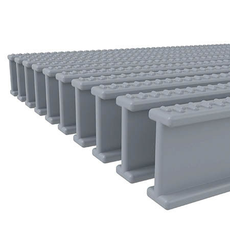 Переливная решетка 195x34мм, цвет серый