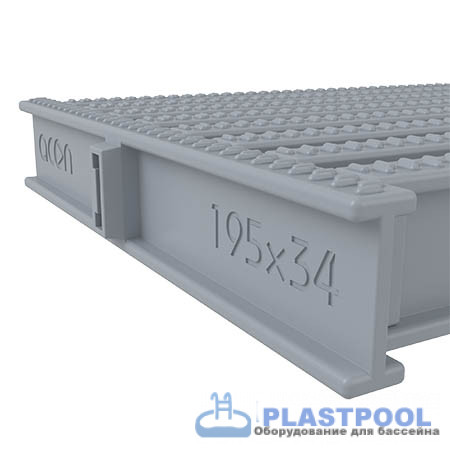 Угловой сегмент 195x34мм, цвет серый