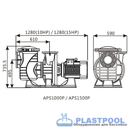 Насос (11 кВт 380В) Emaux APS1500P 