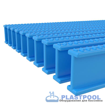 Переливная решетка 195x34мм, цвет голубой