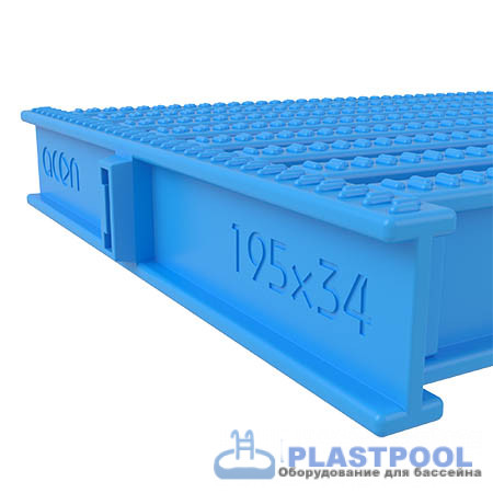 Угловой сегмент 195x34мм, цвет голубой