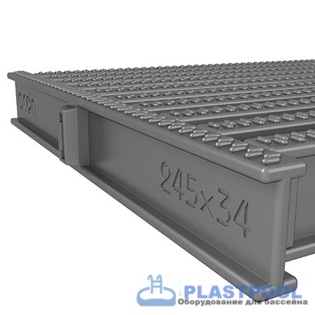 Угловой сегмент 245х34 мм, цвет нержавеющая сталь