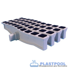 Решетка переливная цветная волна Anti Slip 250 х 26.5 мм черный DE2725W Emaux  