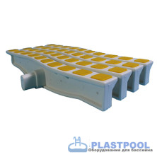 Решетка переливная цветная волна Anti Slip 250 х 26.5 мм желтый DE2725W Emaux 