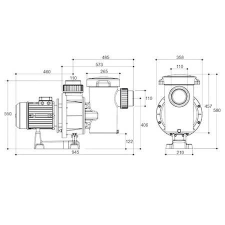 Насос с префильтром  88м3/ч Gemas FLOODER Н=10 4,0кВт 400В 
