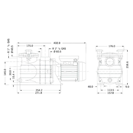Насос с префильтром   8,5м3/ч PSH MICRO-50 Н=8 0,37кВт 230В (морская вода) 