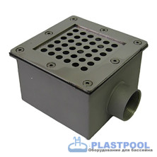 Донный слив 150х150мм Акватехника 1 1/2" ВР (универсал) 