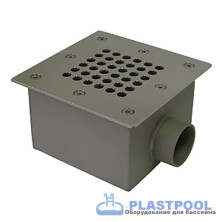 Донный слив 165х165мм Акватехника 1 1/2" ВР (универсал) 