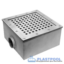 Донный слив 250х250мм Акватехника 2" НР (универсал) 