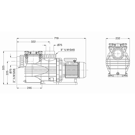 Насос с префильтром  27,6м3/ч PSH MAXI-20T Н=10 1,5кВт 400В (морская вода) 