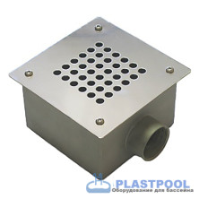 Донный слив 165х165мм Акватехника 1 1/2" ВР (плитка) 