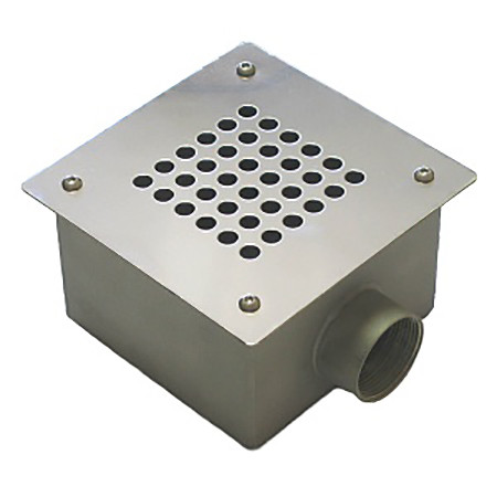 Донный слив 165х165мм Акватехника 1 1/2" ВР (плитка) 