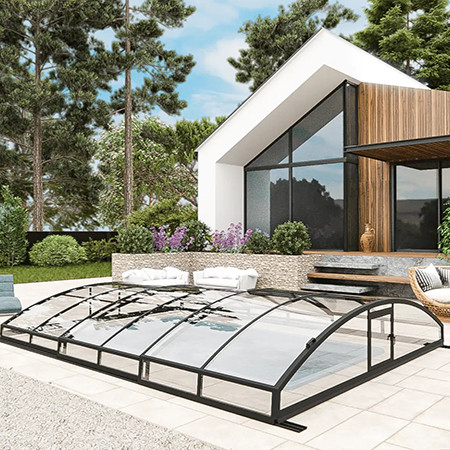 Раздвижной павильон для бассейна Avrora L 12,72м*3м*0,65м