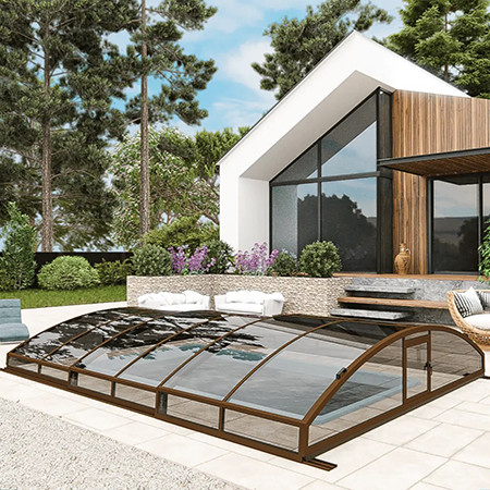 Раздвижной павильон для бассейна Avrora L 12,72м*3м*0,65м