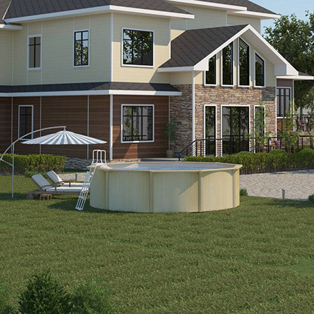 Каркасный бассейн MAGIC POOL 4,6х1,32м (светлое дерево) круг