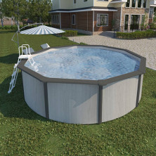 Каркасный бассейн MAGIC POOL 4,6х1,32м (серое дерево) круг