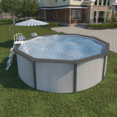 Каркасный бассейн MAGIC POOL 4,6х1,32м (серое дерево) круг