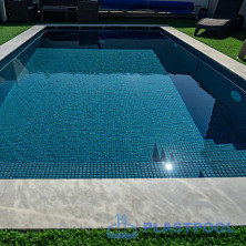 Пленка для бассейна Haogenplast Ogenflex Matrix Blue Black Strip-3D (голубая мозаика) 1,65х25м