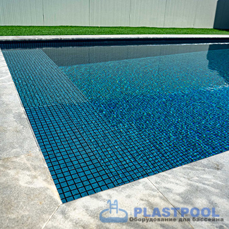 Пленка для бассейна Haogenplast Ogenflex Matrix Blue Black Strip-3D (голубая мозаика) 1,65х25м