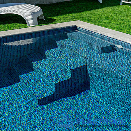 Пленка для бассейна Haogenplast Ogenflex Matrix Blue Black Strip-3D (голубая мозаика) 1,65х25м