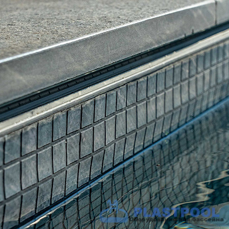 Пленка для бассейна Haogenplast Ogenflex Matrix Silver Black Strip-3D (черно-синяя мозаика) 1,65х25м