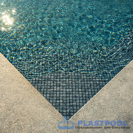 Пленка для бассейна Haogenplast Ogenflex Matrix Silver Black Strip-3D (черно-синяя мозаика) 1,65х25м