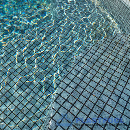 Пленка для бассейна Haogenplast Ogenflex Matrix Silver Black Strip-3D (черно-синяя мозаика) 1,65х25м