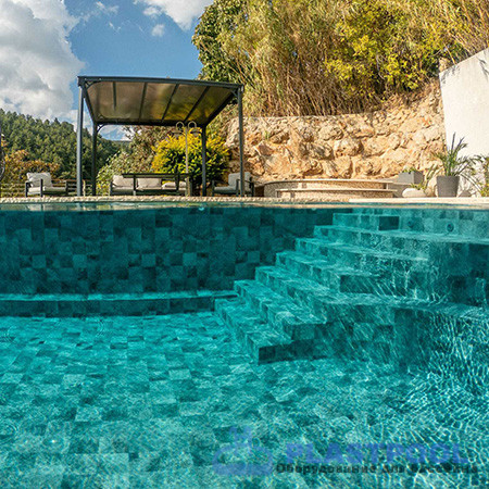 Пленка для бассейна Haogenplast Ogenflex StoneTile Tropic 15 - 3D (каменный тропик) 1,65х25м