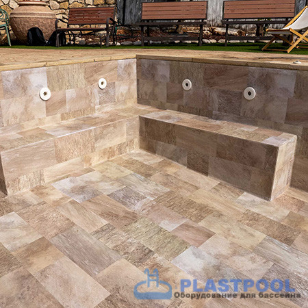 Пленка для бассейна Haogenplast Ogenflex StoneTile Golden-3D (камень золотистый) 1,65х25м