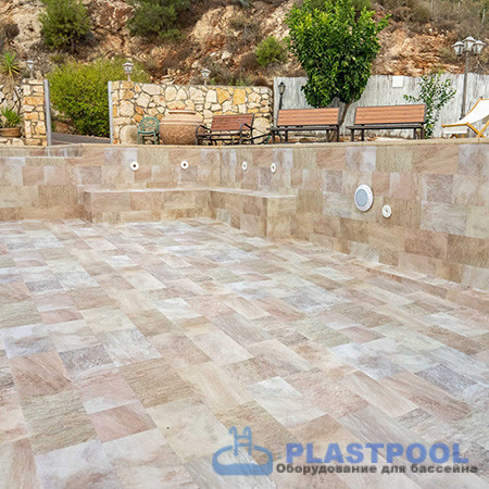 Пленка для бассейна Haogenplast Ogenflex StoneTile Golden-3D (камень золотистый) 1,65х25м