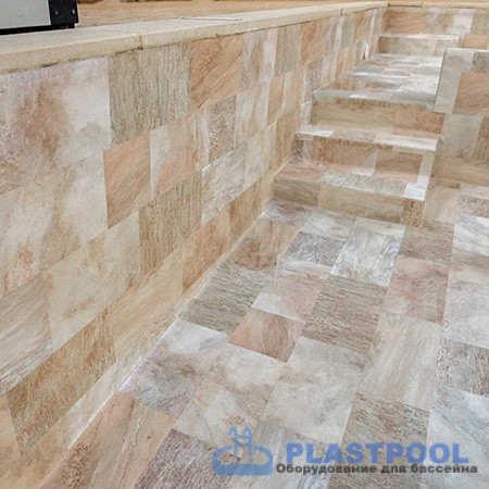 Пленка для бассейна Haogenplast Ogenflex StoneTile Golden-3D (камень золотистый) 1,65х25м