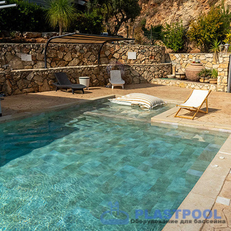 Пленка для бассейна Haogenplast Ogenflex StoneTile Golden-3D (камень золотистый) 1,65х25м