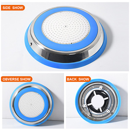 Прожектор накладной из нерж. стали рамка синяя (18Вт/12В) LED Cold white Tadpole JKD-YC230-SP