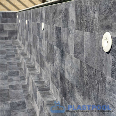 Пленка для бассейна Haogenplast Ogenflex StoneTile Grey-3D (каменно-серый) 1,65х25м
