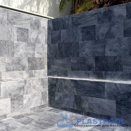 Пленка для бассейна Haogenplast Ogenflex StoneTile Grey-3D (каменно-серый) 1,65х25м