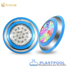Прожектор накладной из нерж. стали рамка синяя (18Вт/12В) LED RGB с пультом Tadpole JKD-YC230-SP