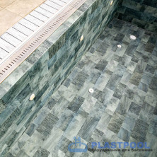 Пленка для бассейна Haogenplast Ogenflex StoneTile Emirald-3D (каменный изумруд) 1,65х25м
