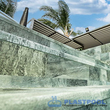 Пленка для бассейна Haogenplast Ogenflex StoneTile Emirald-3D (каменный изумруд) 1,65х25м