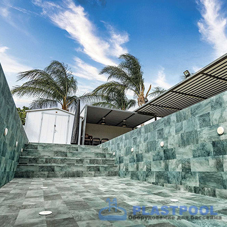 Пленка для бассейна Haogenplast Ogenflex StoneTile Emirald-3D (каменный изумруд) 1,65х25м