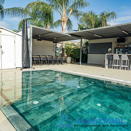 Пленка для бассейна Haogenplast Ogenflex StoneTile Emirald-3D (каменный изумруд) 1,65х25м