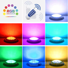 Прожектор накладной из нерж. стали рамка синяя (25Вт/12В) LED RGB с пультом Tadpole JKD-YC300-SP
