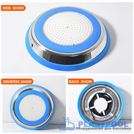 Прожектор накладной из нерж. стали рамка синяя (35Вт/12В) LED Cold white Tadpole JKD-YC300-SP