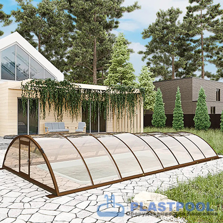 Раздвижной павильон для бассейна Standart L 6,36м*3,5м*0,95м 