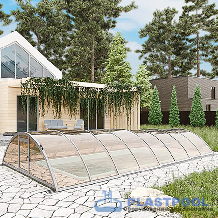 Раздвижной павильон для бассейна Standart L 6,36м*3,5м*0,95м 