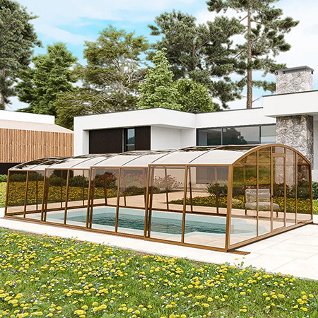 Раздвижной павильон для бассейна Avrora H 12,72м*3,5м*1,9м Литой поликарбонат