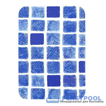 Лайнер Poolline mirage+ antislip (мозаика синяя) 1,8х25м противоскользящая