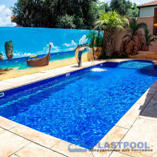 Пленка для бассейна противоскользящая Haogenplast Ogenflex Galit NG Cool Sparks (темный мрамор) 1,65х25м