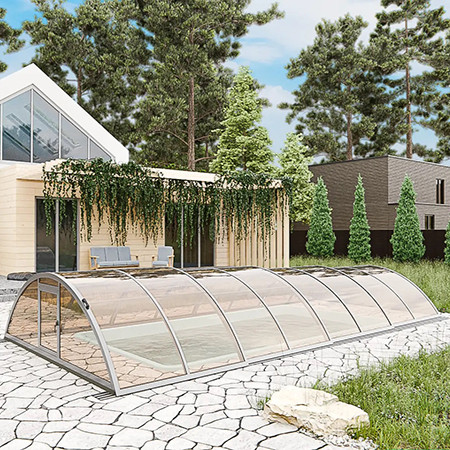 Раздвижной павильон для бассейна Standart L 8,48м*4м*1,05м 