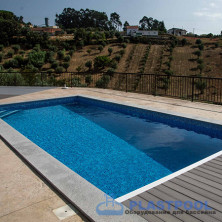 Пленка для бассейна противоскользящая Haogenplast Ogenflex Pacific (синяя мозаика) 1,65х25м